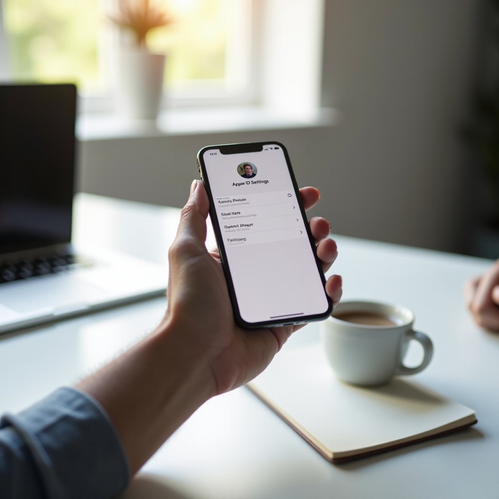 atualizando as configurações da conta Apple